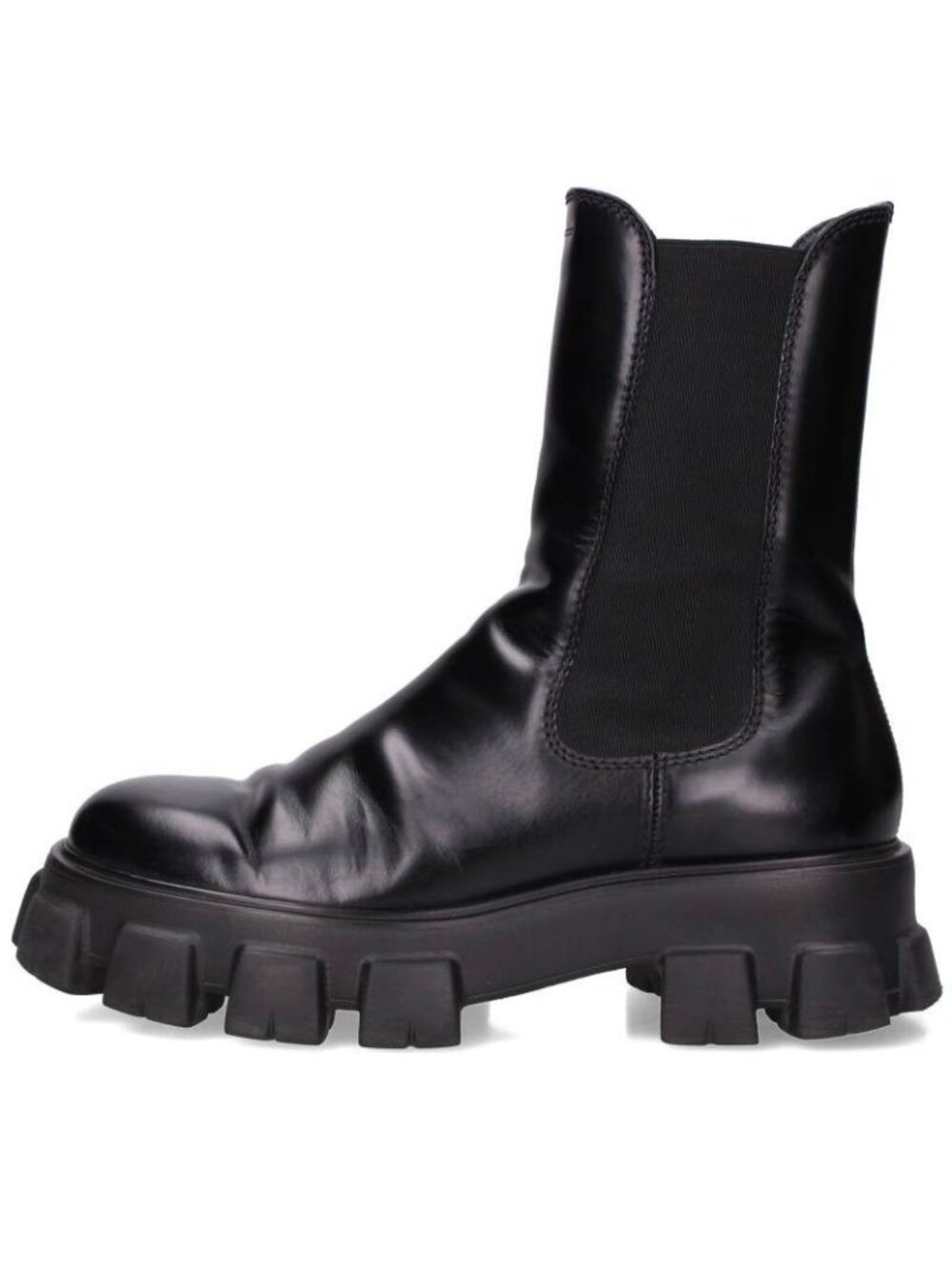 Prada Monolith Chelsea Leather Boots 9.5